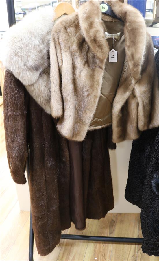 A mink jacket and a fur coat